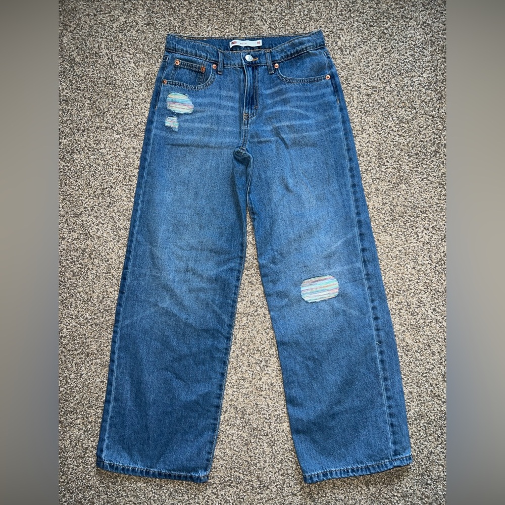 Levi's Girls 16 Wide Leg Jeans colored thread
